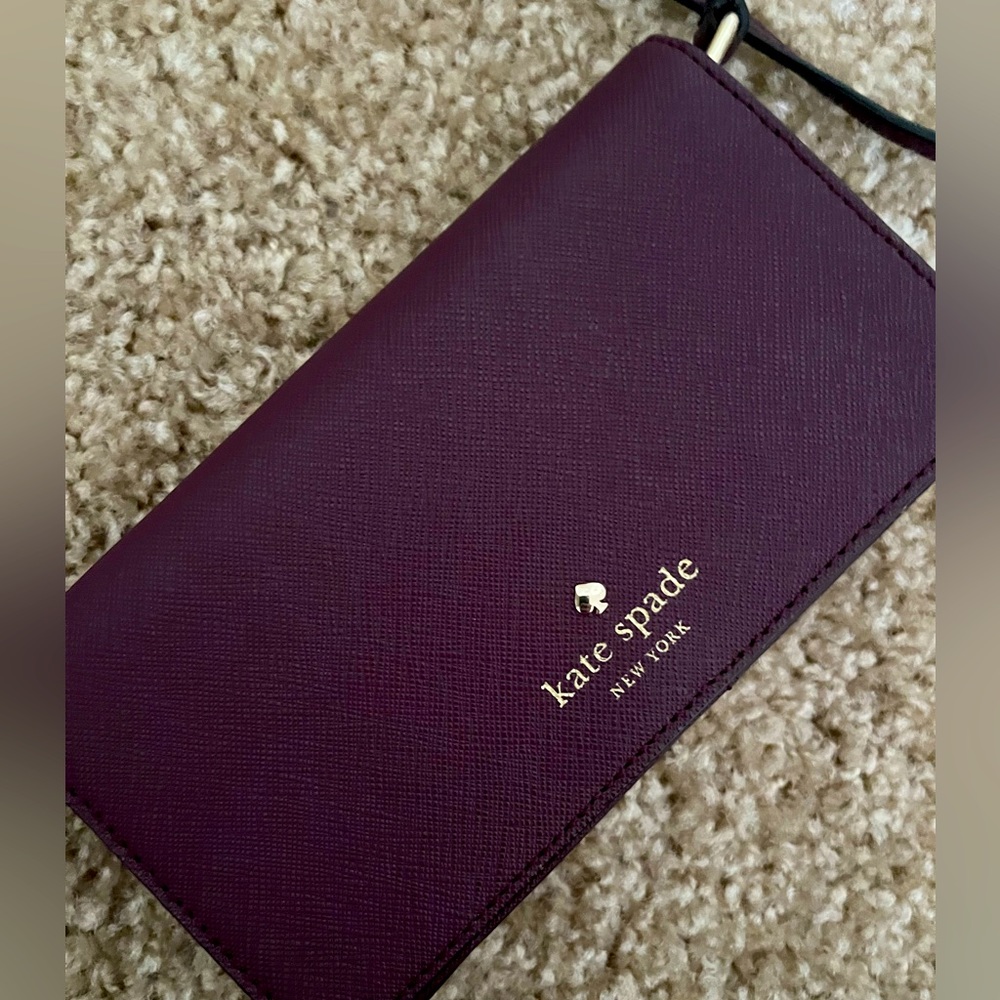 Kate Spade maroon cross body wallet